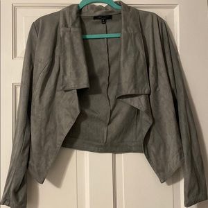 Gray suede blazer, size medium